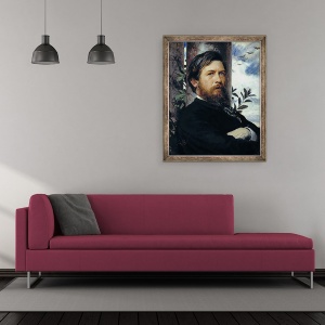 Tablou inramat - Arnold Bocklin - Autoportret, 50 x 60 cm - Img 2