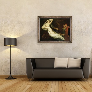 Tablou inramat - Ary Scheffer - Francesca si Paolo, 60 x 80 cm - Img 2
