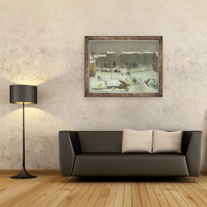 Tablou inramat - Ascan Lutteroth - Piata Belle-Alliance din Berlin, 60 x 80 cm - Img 2