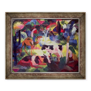 Tablou inramat - August Macke - Peisaj cu Vaci si o Camila, 70 x 85 cm