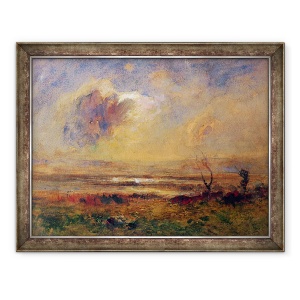 Tablou inramat - Auguste Francois Ravier - Apus de soare pe campie, 70 x 90 cm