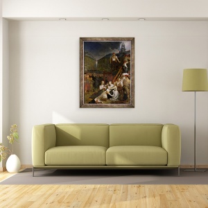 Tablou inramat - Auguste Hyacinthe Debay - Episodul din Place du Bouffay, Nantes, 1793, 60 x 80 cm - Img 2