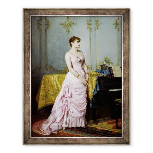 Tablou inramat - Auguste Toulmouche - Portretul Trandafirului Caron 1857-1930 1886, 60 x 80 cm