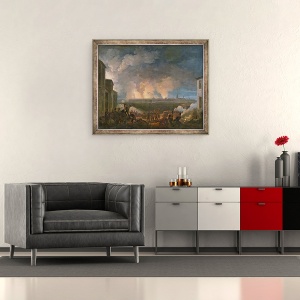 Tablou inramat - Baron Louis Albert Bacler d'Albe - Bombardamentul Vienei de catre armata franceza, 50 x 60 cm - Img 2