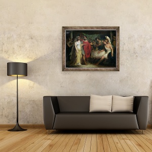 Tablou inramat - Baron Pierre-Narcisse Guerin - Nunta lui Alexandru cel Mare 356-323 i.Hr. si Roxana, 60 x 80 cm - Img 2