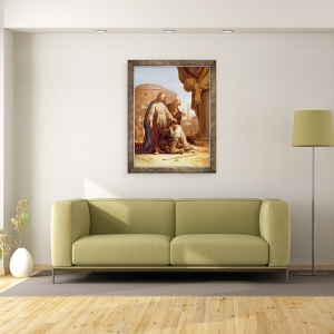 Tablou inramat - Bartholomeus Breenbergh - Hristos si tanarul conducator bogat, 60 x 80 cm - Img 2