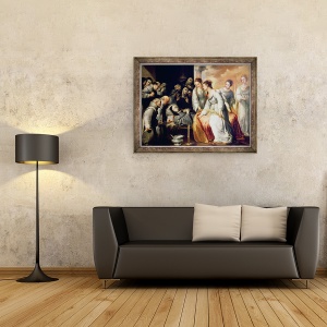 Tablou inramat - Bartolome Esteban Murillo - Moartea Sfantului Clare, 60 x 80 cm - Img 2