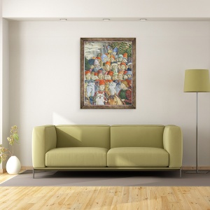 Tablou inramat - Benozzo di Lese di Sandro Gozzoli - Procesiunea Magilor, detaliu al Cavalierilor, 60 x 80 cm - Img 2