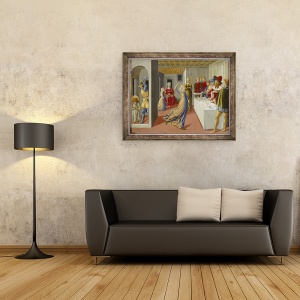 Tablou inramat - Benozzo di Lese di Sandro Gozzoli - Sarbatoarea lui Irod si decapitarea Sfantului Ioan Botezatorul, 70 x 90 cm - Img 2