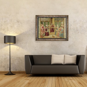 Tablou inramat - Benozzo di Lese di Sandro Gozzoli - Sf. Augustin lectura retorica si filozofia la scoala de la Roma, 60 x 80 cm - Img 2