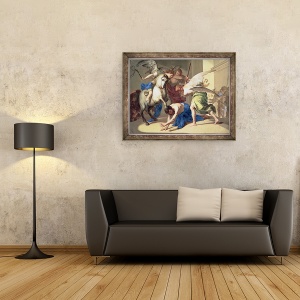 Tablou inramat - Bernardo Cavallino - Expulzarea lui Heliodor din Templu, 60 x 80 cm - Img 2