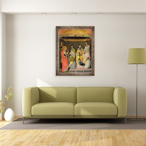 Tablou inramat - Bicci di Lorenzo - Sfanta Ecaterina din Alexandria in discutie cu filozofii, 70 x 90 cm - Img 2