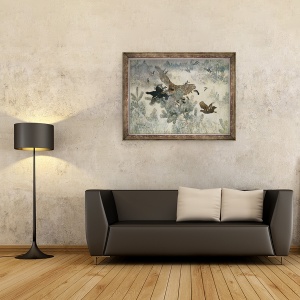 Tablou inramat - Bruno Andreas Liljefors - Hawk si joc negru, 60 x 80 cm - Img 2