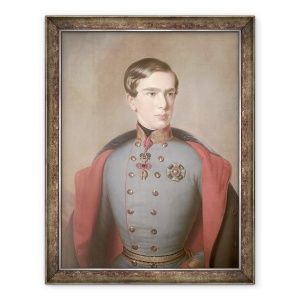 Tablou inramat - C. Lemmermayer - Portretul imparatului Franz Joseph al Austriei 1830-1916 in varsta de 20 de ani, 60 x 80 cm