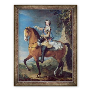Tablou decorativ portret ecvestru al lui Ludovic al XV-lea înrămat