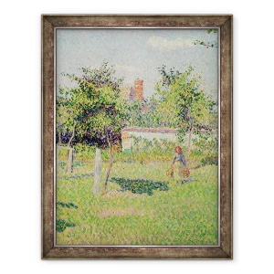 Tablou inramat - Camille Pissarro - Femeie in lunca la Eragny, Primavara, 60 x 80 cm