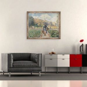 Tablou inramat - Camille Pissarro - in gradina, 50 x 60 cm - Img 2