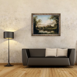 Tablou inramat - Carl Ferdinand von Kugelgen - Vedere la Palatul Pavlovsk, 70 x 90 cm - Img 2