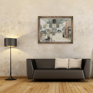Tablou inramat - Carl Larsson - Camera Mammei si a fetitei, din seria A Home, 70 x 90 cm - Img 2