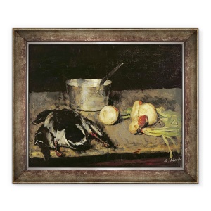 Tablou inramat - Carl Schuch - Natura statica cu caserola si rata salbatica, 50 x 60 cm