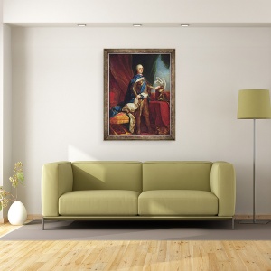Tablou inramat - Carle van Loo - Portret De Ludovic al XV-lea in armura, 60 x 80 cm - Img 2