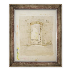 Tablou inramat - Caspar David Friedrich - Poarta de intrare la scoala Regala din Meissen, 50 x 60 cm