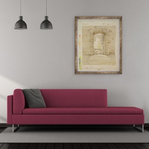 Tablou inramat - Caspar David Friedrich - Poarta de intrare la scoala Regala din Meissen, 50 x 60 cm - Img 2
