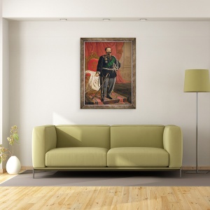 Tablou inramat - Cesare Campini - Portretul lui Victor Emmanuel al II-lea al Italiei, 60 x 80 cm - Img 2