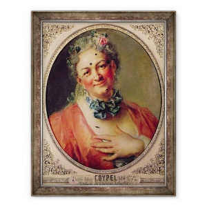 Tablou inramat - Charles Antoine Coypel - Portretul Cantaretei Pierre de Jelyotte 1713-97 in Costum Femeie, 70 x 90 cm