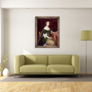 Tablou inramat - Charles Beaubrun - Ducesa de Savoia probabil Christine a Frantei, 60 x 80 cm - Img 2