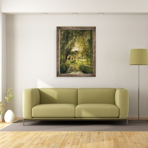 Tablou inramat - Charles Francois Daubigny - Peisaj cu un flux insorit, 70 x 90 cm - Img 2