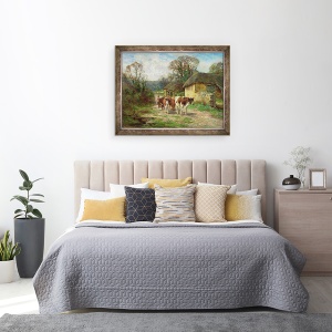 Tablou inramat - Charles James Adams - Langa hambar, 70 x 90 cm - Img 2