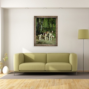 Tablou inramat - Charles Oliver de Penne - Un pachet de caini, 60 x 80 cm - Img 2