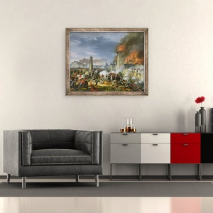 Tablou inramat - Charles Thevenin - Atacul si preluarea lui Ratisbon, 23 aprilie 1809, 70 x 85 cm - Img 2