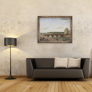 Tablou inramat - Christoffer-Wilhelm Eckersberg - Pont Royal vazut din Quai Voltaire, 70 x 90 cm - Img 2