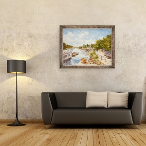 Tablou inramat - Christopher Glanville - Tamisa la Richmond, 60 x 80 cm - Img 2