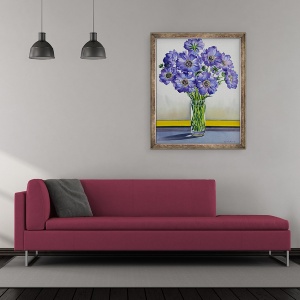 Tablou inramat - Christopher Ryland - Scabios cu banda galbena, 50 x 60 cm - Img 2