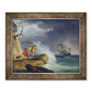 Tablou inramat - Claude Joseph Vernet - Scene de coasta intr-o furtuna, 70 x 85 cm