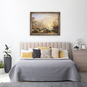 Tablou inramat - Claude Lorrain - Portul maritim la apus, 70 x 90 cm - Img 3