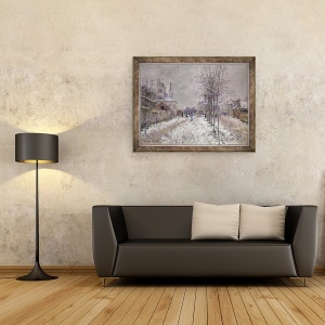 Tablou inramat - Claude Monet - Bulevardul Pontoise acoperit de zapada in Argenteuil, 70 x 90 cm - Img 2