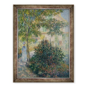 Tablou inramat - Claude Monet - Camille Monet in gradina la Argenteuil, 70 x 90 cm
