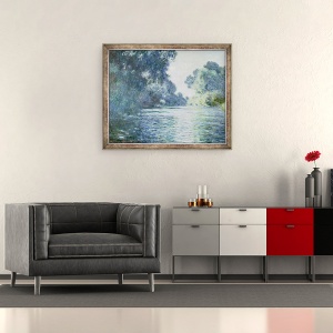 Tablou inramat - Claude Monet - Filiala Senei langa Giverny, 50 x 60 cm - Img 2