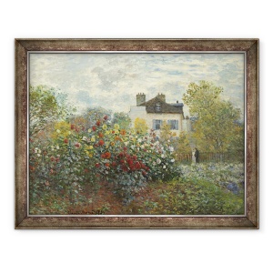 Tablou inramat - Claude Monet - Gradina Artistului din Argenteuil Un colt al gradinii cu dalii, 60 x 80 cm
