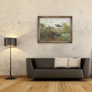 Tablou inramat - Claude Monet - Gradina Artistului din Argenteuil Un colt al gradinii cu dalii, 60 x 80 cm - Img 2