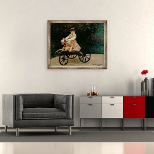 Tablou inramat - Claude Monet - Jean Monet pe calul sau hobby, 50 x 60 cm - Img 2