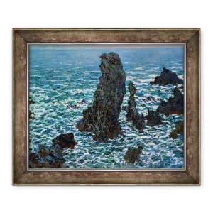 Tablou inramat - Claude Monet - Piramide la Port-Coton, Belle-Ile-en-Mer, 50 x 60 cm