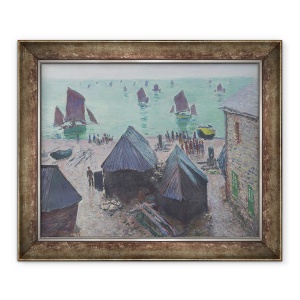 Tablou inramat - Claude Monet - Plecarea barcilor, Étretat, 70 x 85 cm