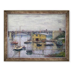 Tablou inramat - Claude Monet - Podul de la Argenteuil intr-o zi gri, 70 x 90 cm
