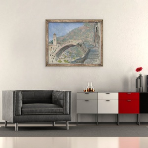 Tablou inramat - Claude Monet - Podul la Dolceacqua, 50 x 60 cm - Img 2