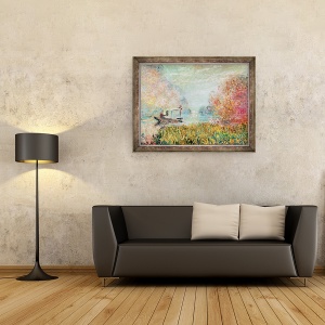 Tablou inramat - Claude Monet - Studioul Boat de pe Sena, 60 x 80 cm - Img 2